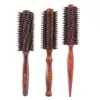 Peine de limpieza y masaje con cerdas de jabalí especial para peluquería al por mayor, peine de madera maciza para cabello lacio y peine rodillo para peinado voluminoso