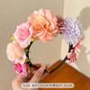Diadema de Flores para Niñas Estilo Mori Flor Pequeña Hada Diadema Elegante Pasador Flor Prensada Trenzado de Cabello Pasador de Flores Pasador de Tela