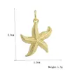 Moda Nueva Transfronteriza Simple Chapado en Cobre Oro Real de 18 Quilates Mini Serie Oceánica Colgante de Joyería Estrella de Mar Tortuga Colgante