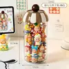 Lindo frasco de almacenamiento, sellado y a prueba de polvo, exhibición y colección de mini figuras de juguete de moda, caja de almacenamiento transparente redonda de caja sorpresa