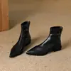 Botines ajustados elásticos de tacón grueso con punta fina estilo retro francés para mujer, nueva colección otoño/invierno 2025, botines versátiles y elegantes