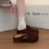 Mocasines retro de cuero genuino con plataforma gruesa para mujer, que aumentan la altura, de punta cerrada, adecuados para uso en exteriores, nuevo super popular otoño 2026, zapatos casuales finos