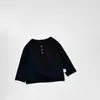 Camiseta Henley Básica de Manga Longa Multicor para Bebês (Primavera e Outono), Camisa Base Lisa Macia e Versátil para Bebês e Crianças Pequenas, Tendência