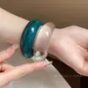 Europa y Estados Unidos Pulsera de Halo con Superficie de Brillo Exagerado Moda Simple Versátil Pulsera de Temperamento Sentido del Diseño Pulsera de Nicho para Mujeres