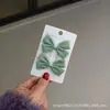 Presilhas de Cabelo Infantis Doces e Fofas para Outono e Inverno, Mini Presilhas de Cabelo Laço de Tecido de Veludo Verde Claro, Presilhas Laterais, Presilhas para Franja