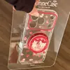 Adecuado para funda de teléfono Apple 17 Pro Max, Soporte mecedor de poni para iPhone 16, 15 Transparente con diseño de Año Nuevo, 14 Atracción Magnética, 18