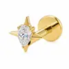 Brincos de liga de titânio G23 para mulheres, produto popular de comércio exterior, piercings para osso da orelha e lábio em formato de marquise, em estoque para atacado