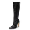 Zapatos de pasarela tacón grueso no por encima de la rodilla botas de mujer tacones altos botas ajustadas botas altas talla grande 2026 nuevo estilo hasta la rodilla punta fina tacones altos