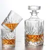 Al por mayor en stock estilo europeo botella de whisky juego de vino pulido a mano botella de vino XO copa de cristal olla de vino botella de vino