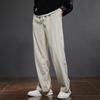 Pantalones casuales de pana para hombre otoño estilo coreano a la moda holgados rectos deportivos ins estilo Hong Kong retro drapeados mop pants