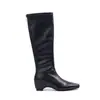 Botas quadradas slim de salto grosso para mulheres, estilo da Mãe Uva, 6cm de altura, novas botas femininas para outono e inverno 2026