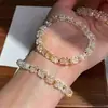 Pulseira de Pérolas Shijia para Menina Empilhada Dupla Camada Redonda Luxo Leve Nicho Exquisita Pulseira de Pérolas Francesa Novo Estilo 2025