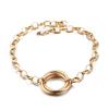 Regalo de San Valentín moda collar de cadena de anillo de acero de titanio + pulsera de dos piezas al por mayor tres colores opcionales