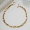 Collar Minimalista Europeo y Americano con Cadena Hueca en Forma de Cero, Gargantilla Sencilla para Mujer, Collar de Nicho con Hebilla Ot Hip-Hop, Joyería al por Mayor Transfronteriza