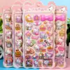 Adesivos Tridimensionais de Desenho Animado para Crianças Adesivos de Animais Fofos de Cristal Meninas Transparente 3D Alto Relevo Adesivos Divertidos para Celular