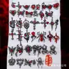 Accesorios de Estilo Oscuro Estilo Europeo y Americano Mariposa Negra Pistola Cruz de Rosa Colgante Pulsera de Cuentas DIY Collar