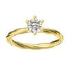 Venta Directa de Fábrica Anillo de Diamante S925 Plata Internacional Color D Claridad Vvs1 Moissanita Cuerda Retorcida Seis Garras Brazo Recto