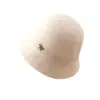 Chapéu de Pescador de Lã Estilo Japonês Feminino Outono e Inverno Estilo Coreano Chapéu Boina com Laço Chapéu de Balde Espesso Quente para Exterior Tendência