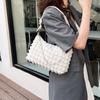 Saco plástico de bolhas estilo fresco feminino 2024 Coreano Estilo Nuvens Corrente plissada Bolsa nas axilas Bolsa transversal de ombro portátil simples