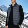 Chaleco de plumón para hombre de otoño e invierno, ligero, con cuello alto, adecuado para hombres de mediana edad, para usar en casa, ir al trabajo y proporcionar calor