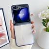 Funda Plegable para Teléfono Zflip6 para Samsung Zflip5/4 Transparente Electrochapada Zflip3 Funda Protectora Simple Resistente a Caídas