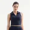Novo Conjunto de Tênis com Bojo Fixo para Mulheres, Roupa Fitness Yoga de Alta Qualidade com Gola Reversível, Ajuste na Cintura, Colete Antibacteriano para Esportes ao Ar Livre