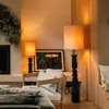 Lámpara de mesa vintage estilo francés, sala de estar inspirada en Wabi-sabi, lámpara de tela retro de diseñador, iluminación para estudio de madera maciza