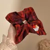 Bufanda Cuadrada de Cuadros Azules Coreana con Lazo, Goma para el Cabello, Diadema de Alta Gama para Mujer, Cuerda para el Cabello, Diadema de Moda, Accesorios para el Cabello