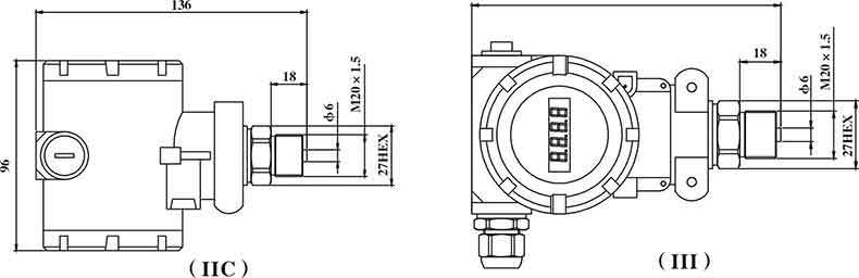BP93420III 数字显压力变送器外形结构