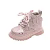 Botas de Moda tipo Martin para Niñas, Botines Cortos Versátiles Nuevos para Todas las Estaciones con Suelas Suaves, Corte Bajo, Elegantes Botines Individuales con Lazo Estampado