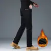 Jeans masculino preto de alta qualidade, não desbota, corte slim reto, novo modelo primavera 2026, calça versátil elástica