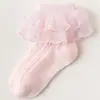 Calcetines de encaje para niñas primavera y otoño algodón puro danza infantil Blanco danza latina verano finos Princesa niñas pequeñas calcetines