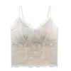 Ropa interior sin costuras ajustada con tirantes y hermosa espalda cruzada con almohadillas en el pecho para mujer Se puede usar por fuera o como capa interior Chaleco Top de encaje Estilo de verano delgado 6099