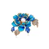 Nova Broche Retrô Estilo Chinês com Gotejamento de Óleo, Peônia e Pérola, com Flores de Strass Multicor, Acessório Feminino para Qipao e Hanfu