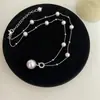 Manta Rosa Pérola Estilo Francês Luxo Leve Retrô Gipsofila Colar para Mulheres com Corrente de Clavícula Exquisita de Nicho de Luxo
