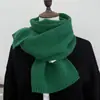 Bufanda de punto de color liso transfronteriza para mujer, otoño e invierno, versátil, cálida, calentador de cuello rojo para hombre, simple, de alta gama, estilo de pareja