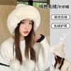 Outono e inverno das mulheres de algodão cashmere pullover cap três fios bola bonito velo forrado grosso à prova de frio quente cor sólida chapéu de malha
