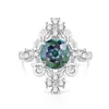 Anillos de Estilo Vintage de Alta Venta en Transmisión en Vivo con Piedras Preciosas de Colores, Chapados en Oro, Incrustados con Diamantes de Alto Carbono, Anillos de Joyería de Moda
