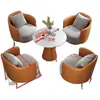 Juego de mesa y sillas de negociación, juego de mesa y sillas de recepción para oficina de ventas, centro comercial, salón de belleza, juego de sofá individual de ocio y mesa de café