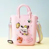 Monedero de silicona con forma de cueva cuadrada para niños, bolso cruzado para caminar, divertido y bonito bolso de silicona para cambio.
