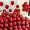 Balão de casamento de camada dupla decoração de casamento layout de quarto de casamento 10 polegadas espessado vermelho romã decoração de casamento suprimentos de casamento