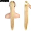 Coleta de Cabello Sintético Estilo Europeo y Americano para Mujer, Se Puede Atar en una Cola de Caballo Alta, Trenza de Cabello Largo Recto Natural, Coleta de Peluca de Fibra Sintética