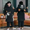 Conjunto de pijama infantil inverno meninos fleece de coral espessado quente acolchoado de três camadas Roupa de casa masculina de comprimento médio