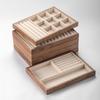 Caja de Almacenamiento de Joyería de Madera Maciza de Nogal Negro Gran Capacidad Caja para Pendientes, Collares, Joyería Caja Decorativa Pequeña Cabello Recto de Fábrica