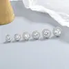 Aretes redondos de Zirconia para Mujer verano plata de ley 925 nueva moda ins perno para cartílago de la oreja simple alta calidad temperamento joyería para oreja