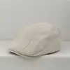 Gorra de visera simple y versátil estilo japonés, gorra de artista casual retro que hace que la cara se vea más pequeña, gorra simple ajustable de pico de pato para hombres