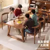 Mesa de Jantar Cor Nogueira para Casa Apartamento Pequeno Mesa de Jantar Retangular Simples Mesa de Restaurante Combinação de Mesa e Cadeiras para Restaurante