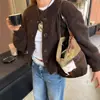 Nuevo Suéter Abrigo de Punto de Manga Larga Casual Simple de Color Sólido Estilo Perezoso, Estilo Europeo y Americano Transfronterizo, Otoño e Invierno, para Mujer