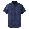 Camisa Estampada de Manga Curta Masculina Tamanho Grande Verão Casual Loose Fat Guy Plus Camisa de Manga Curta Impressa Tamanho Grande Masculina na Moda