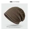 Gorro de Lana de Ganchillo Elegante de una Sola Capa para Mujer, Gorro de Punto Cálido de Otoño, Boina Holgada a la Moda, Gorro Turbante